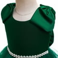 thumbnail image 5 of TBWNWG Girls Birthday Party Dress with Beaded Bow and Puff Sleeves Elegant Cake Tutu Gown for,Sizes 6-7 Years, 5 of 9