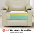 thumbnail image 5 of MCombo Medium-Wide Power Lift Recliner Chair Sofa with Massage and Heat for Elderly People, Cup Holders, USB&Type C Ports, Side Pockets, Faux Leather (Cream White, Medium-Wide), 5 of 11
