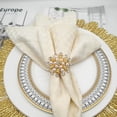 thumbnail image 5 of Flower Pearl Rhinestone Napkin Ring Holder Gold Suitable for Wedding Party Home Kitchen Dining Table Linen Accessories 6 Piece Set, 5 of 5