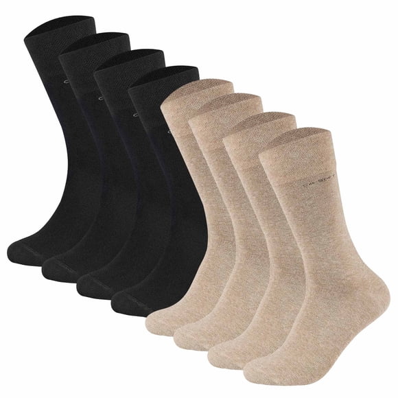 Calcetines unisex Camano - Calcetines suaves, monocolor, paquete de 8 Negro/Arena 43-46