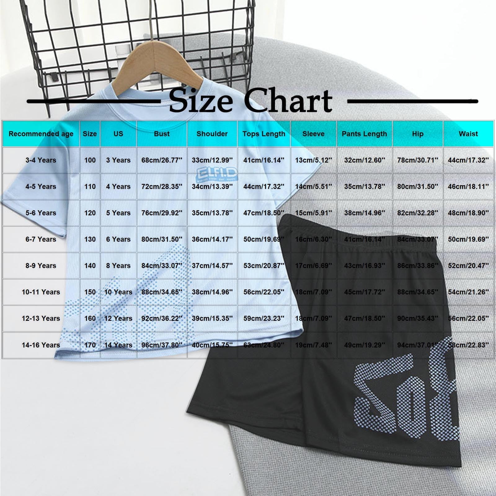 Jinhomg Tenues Athlétiques d'Été pour Enfants T-Shirts à Manches