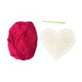 thumbnail image 2 of Base de tejido de crochet en forma de corazón para manualidades Hilo rosa rojo, 2 of 9