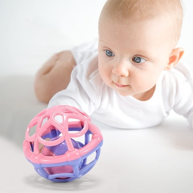 Newborn Infant Rattle Teether 3-6-12 Months Infant Toy Molar Chewable Soft Rubber Bells Hand Ball Toy