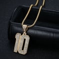 thumbnail image 4 of YOHAX Hip hop Jewelry Hip hop Necklace Stainless Steel Vacuum Gold Plated Diamond Set Number 10 Pendant Necklace Hip hop Men's and Women's Chain (golden), 4 of 7
