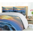 thumbnail image 5 of Ambesonne Sunset Duvet Cover Set, Sandy Peaceful Beach, 2-Calking, Blue Yellow, 5 of 7