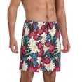 thumbnail image 2 of Kdxio Beautiful Flower Print Mens Sleep Shorts Bottoms Soft Comfy Pajama Wear Pants with Drawstring Pockets, 2 of 7