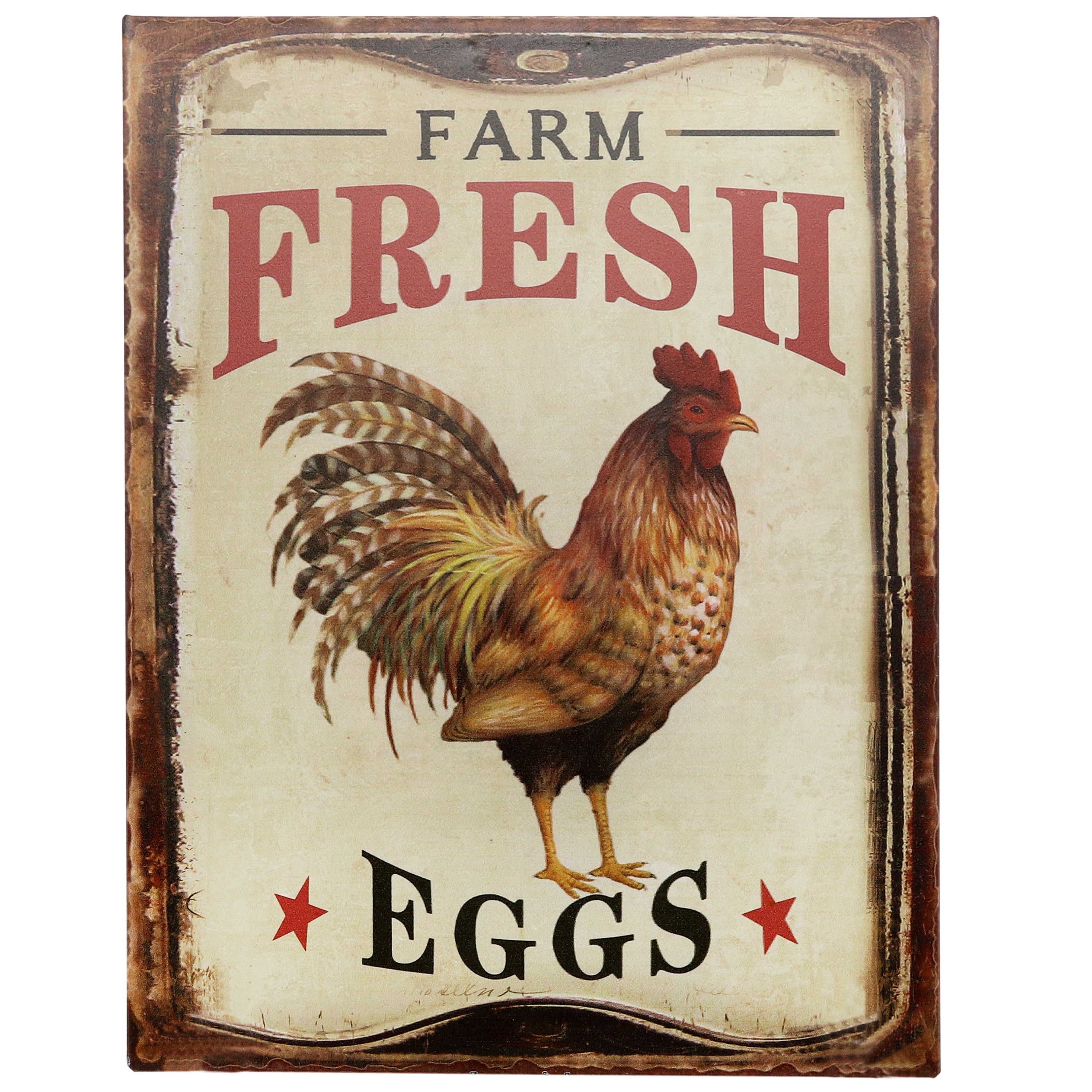 primitive eggs rooster farm fresh hen Decorative Wall Clock decor kitchen farm 