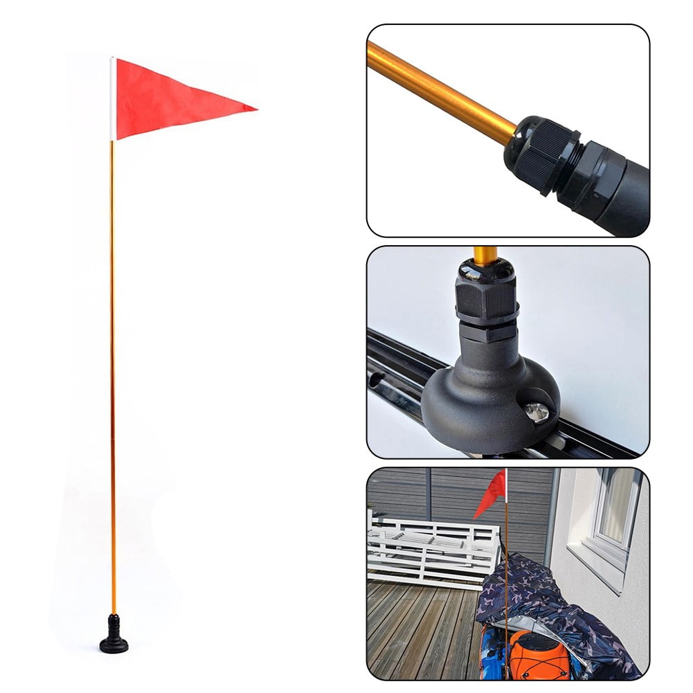 47\" Safety Flag Base Kit Rail Mount Marine Boat Canoe Kayak Diy Accessories