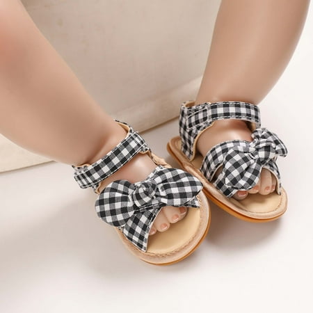 

Herrnalise Baby Girls Sandals Plaid Cute Summer Flat Princess Shoes Infant First Walkers Toddler Shoes