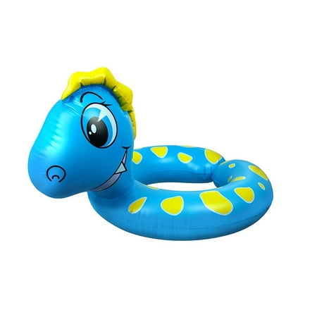 Floating Dragon - Inflatable Blue and Yellow Dragon Children's Swimming Pool Split Ring Inner Tube, 24-Inch