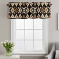 thumbnail image 3 of Brown Geometric Window Valance for Kitchen, Vintage National Style Rod Pocket Short Curtain for Small Windows, Light Filtering Decorative Valance, 60 x 18 Inch, 1 Panel, 3 of 9