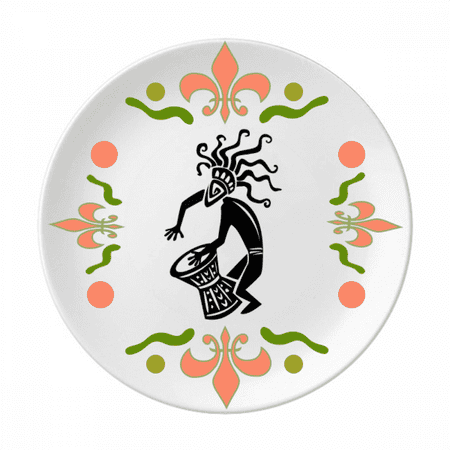 

Ancient Egypt Decorative Art Pattern Flower Ceramics Plate Tableware Dinner Dish