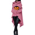 thumbnail image 1 of Women`s Fashion Flowy Individually Printing Long Sleeve Polyester Size Hooded Pullover(Pink,L), 1 of 4