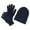 Navy, variant on Adult One Size Winter Beanie Hat and Gloves Set by Wootie
