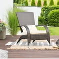 thumbnail image 6 of Patio Novagarden Wicker, Galvanized Metal Adirondack Chairs, Brown, Cream, 6 of 7