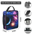 thumbnail image 2 of Galaxy & Star Aesthetic Lunch Tote – Nebula Sky Insulated Cooler Bag with Planet, Rocket, Moon Print, Reusable Bento Bag for Office Workers, Students, Travelers, 2 of 5