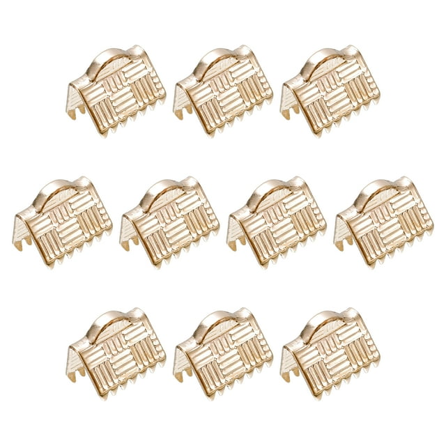 200uds Abrazaderas Unique Bargains engarce extremo, metal, dorado, 8x5.5mm
