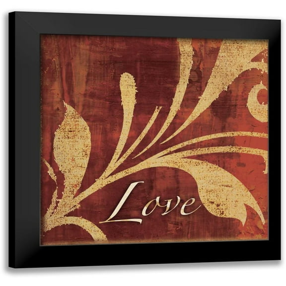 Emery, Kristin 12x12 Black Modern Framed Museum Art Print Titled - Red Gold Love