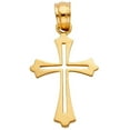 thumbnail image 4 of 14k Solid Yellow Gold Cross Polished Pendant Charm Singapore Necklace Chain Set (16), 4 of 5