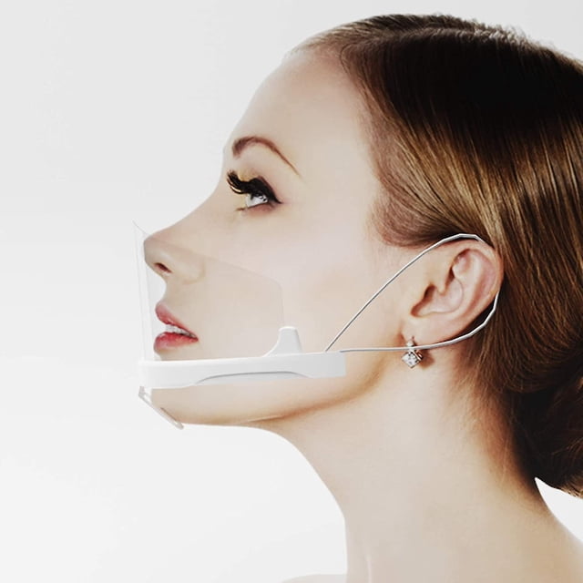 10 viseras protectoras reutilizables blancas para boca y nariz, antisaliva y antisalpicaduras, para hombres y mujeres.