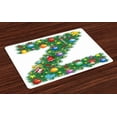 thumbnail image 1 of Ambesonne Letter Z Place Mats Set of 4, Traditional Font Xmas, Standard Size, Multicolor, 1 of 4