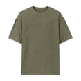 thumbnail image 4 of Oversized Tshirts For Men Vintage Short Sleeve Shirts Acid Wash Basic Tees,Army Green L, 4 of 6
