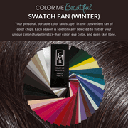 Color Me Beautiful Winter Swatch Fan, Color Guide Book for Selecting Clothing, 48 Custom Makeup Chips