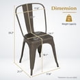 thumbnail image 2 of Topcobe 4 Pcs Modern Bar Stools with Removable Back and Rubber Feet, Living Room Chairs for Home Kitchen, Gun, 2 of 7