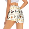 thumbnail image 4 of Picia Funny Chicken Pattern Women's 2 in 1 Athletic Running Shorts High Waisted Workout Casual Gym Sweat Shorts with Comfy Liner Zipper Pockets-XX-Large, 4 of 9