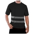 thumbnail image 1 of Men's Reflective T-Shirts for Daily Wear Quick-Drying Short Sleeve Construction Work Shirt with Color Block Design, 1 of 5