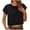 Black, variant on Htigea Women's Basic Crop Top Drop Shoulder T Shirt Half Sleeve Cropped Tee Crewneck Short Sleeve Casual Summer Solid Crop Tops Sale Army Green,L