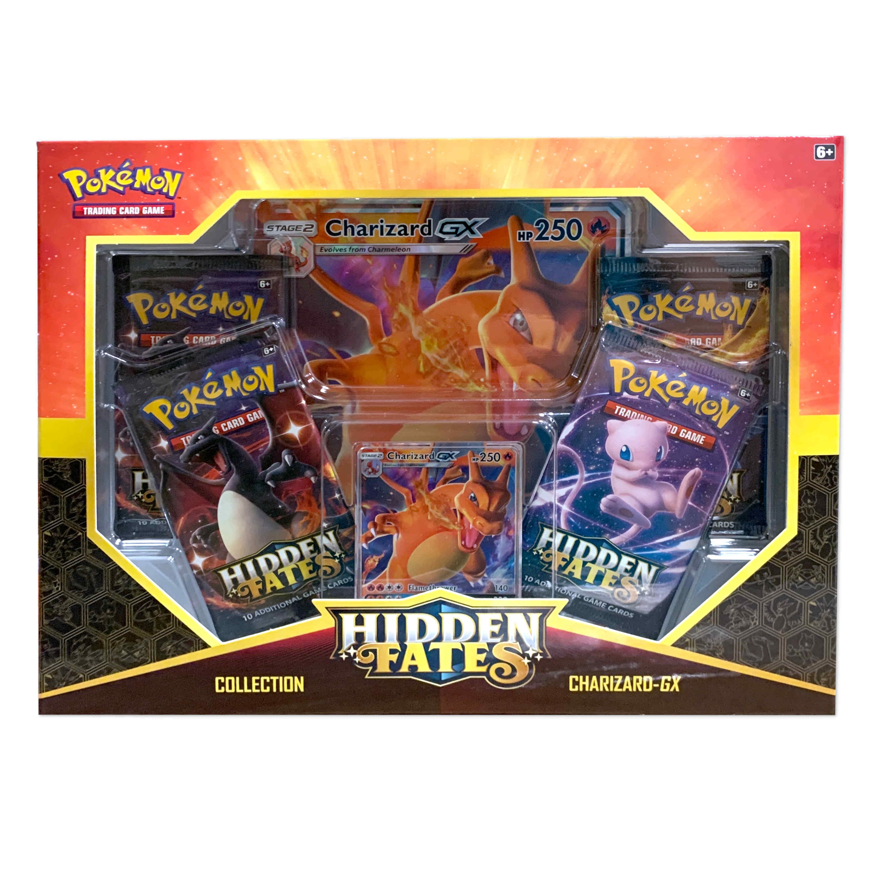 Pokemon SM11.5 Hidden Fates GX Tin-Charizard Cards & 4 Booster Pack for sale online 