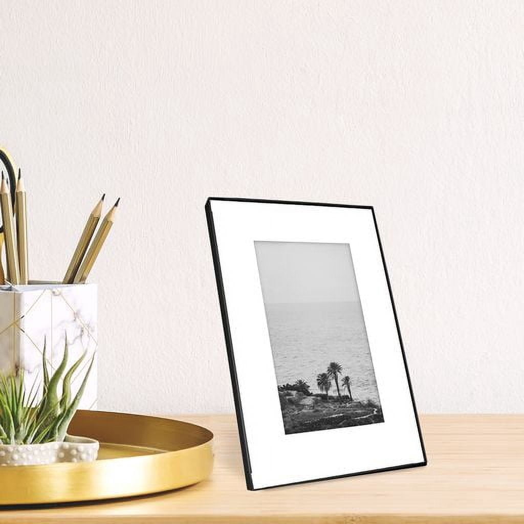 Mainstays – 4x6 Picture Frame – Black Front Loading 6x8 Matted Wall or Tabletop Photo Frame