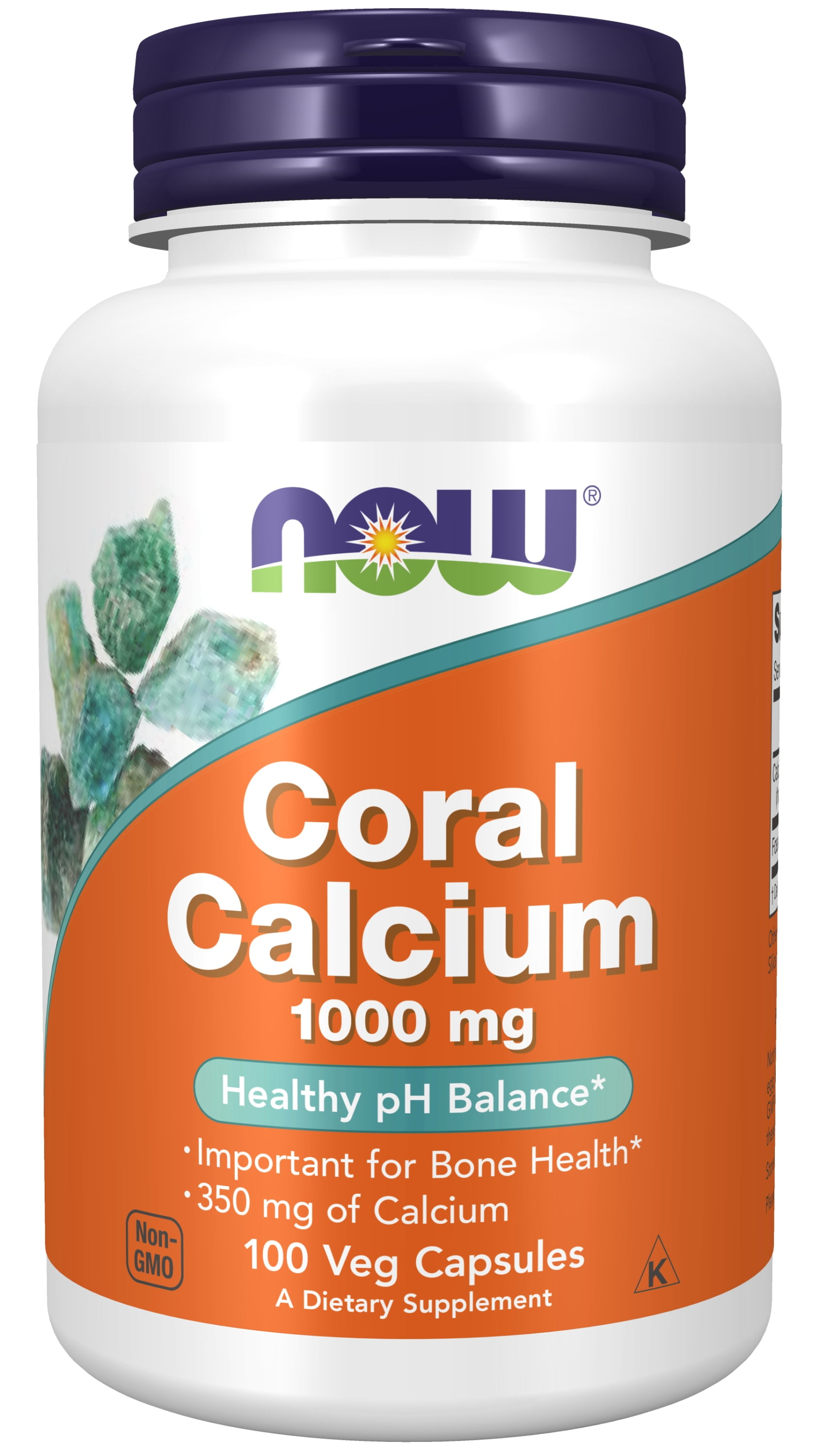 NOW Supplements, Coral Calcium 1,000 mg, Bone Health*, Healthy pH Balance*, 100 Veg Capsules