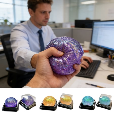 Tyidzon Dumpling Squishies Glitter Dumpling Stress Balls Fidget Sensory Toy Soft Slow Rising Squeeze Dough Bun for Adults Office Desk Toys
