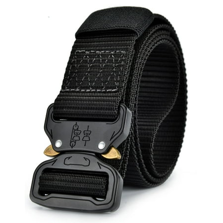 Men's Tactical Military Heavy Duty Nylon Metal Buckle Quick Release Outdoor Rigger's Webbed Belt (Style
