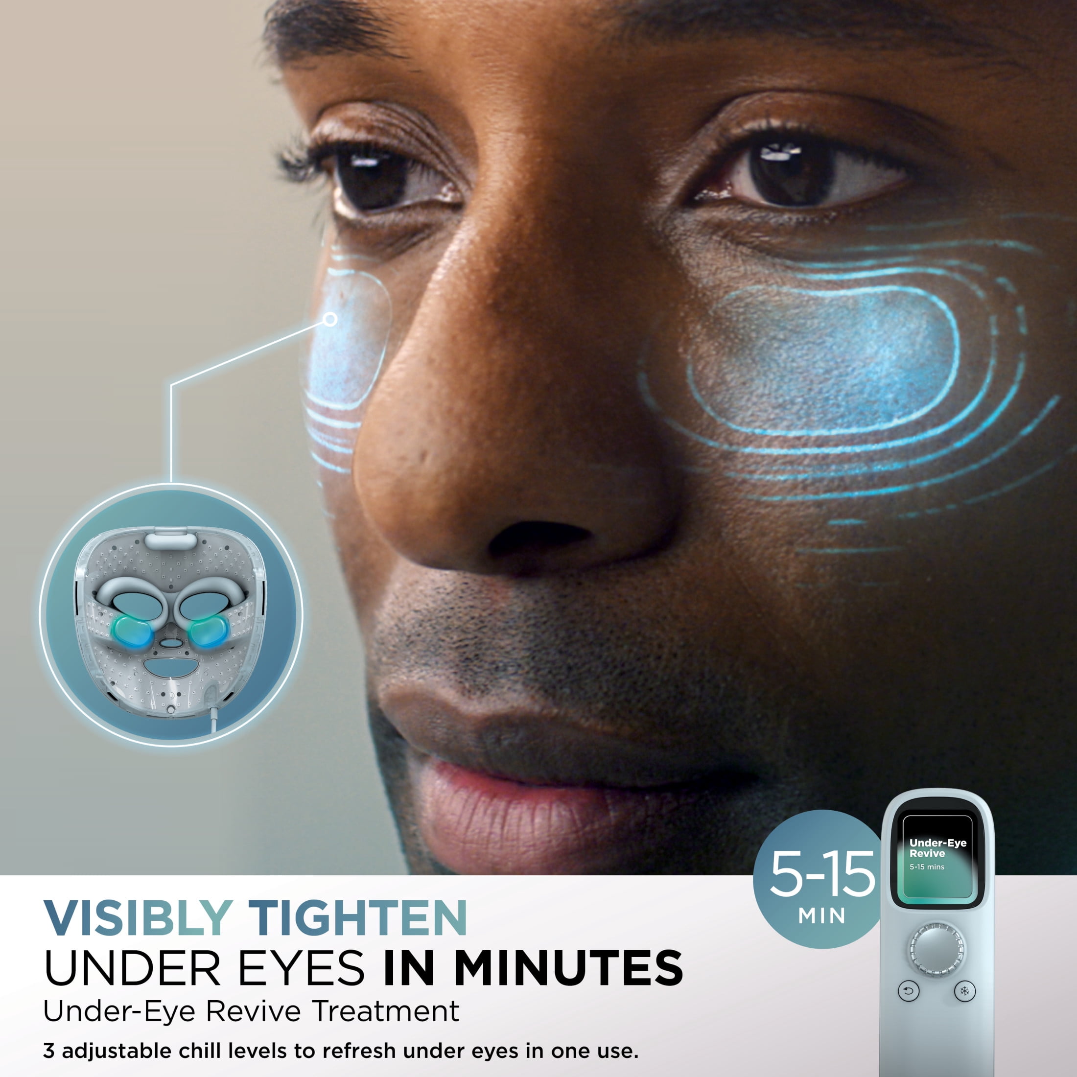 Shark CryoGlow Under- Eye Cooling + LED Anti-Aging & Skin Clearing Face Mask , FW312GN1 Spearmint Green