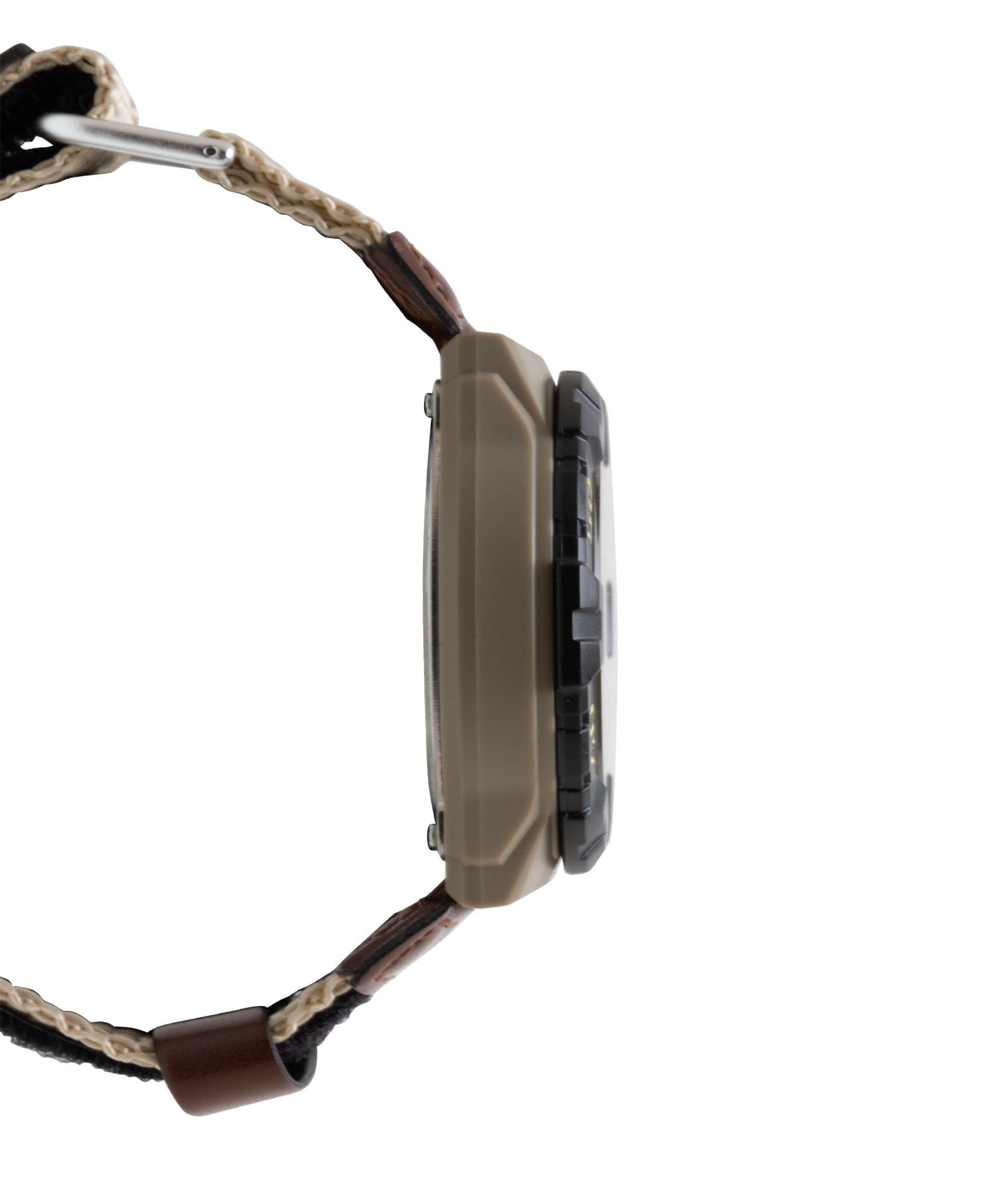 Casio Men's Large Dial Analog Sport Watch with Khaki Nylon Strap