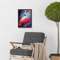 thumbnail image 2 of Vibrant Flamingo Illustration With Pink Florals Flowers Artwork Framed Wall Art Print A4, 2 of 4