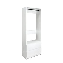 Prosper 32" White Wood Walk-in Closet with Two Drawers