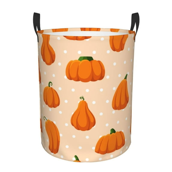 XMXT Collapsible Laundry Basket, Cartoon Pumpkin Seaso Polyester Waterproof Laundry Hamper, 62L