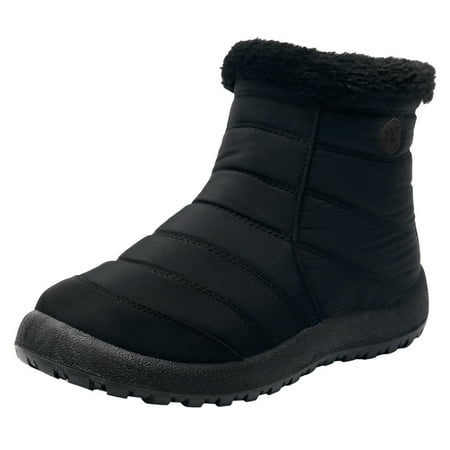 

NECHOLOGY Warm Work Boots Women Women s Snow Boots Winter Ankle Short Bootie Waterproof Snow Boot for Women Work Black 9.5