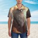 thumbnail image 2 of Fotbe Mystic Fox With Halo Camisa Hawaiana para Hombre Unisex – Camisa Casual de Verano con Botones de Manga Corta de Algodón y Lino,Small, 2 of 7
