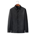 thumbnail image 2 of Blouse à Manches Longues pour Hommes, Boutons Décontractés, Coupe Slim, Col Rabattu, Mode, 2 of 9