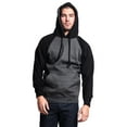 thumbnail image 4 of G-Style USA Men's Heavyweight Contrast Raglan Sleeve Fleece Pullover Hoodie Sweatshirt MH13112 - Charcoal/Black - Large, 4 of 6