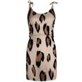 thumbnail image 4 of Summer Dresses for Women 2022, Beach Dresses Women Spaghetti Sleeveless V Neck Striped Splicing Sling Strap Dress Leopard Printed Summer Casual Mini Dresses, 4 of 6