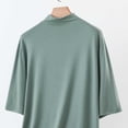 thumbnail image 6 of LangJing Womens Pajama Tops Short Sleeve Plus Size Loose Fit T Shirts High Neck Summer Spring Tops 2026 Basic Casual Sleepwear Green,XXXL, 6 of 6