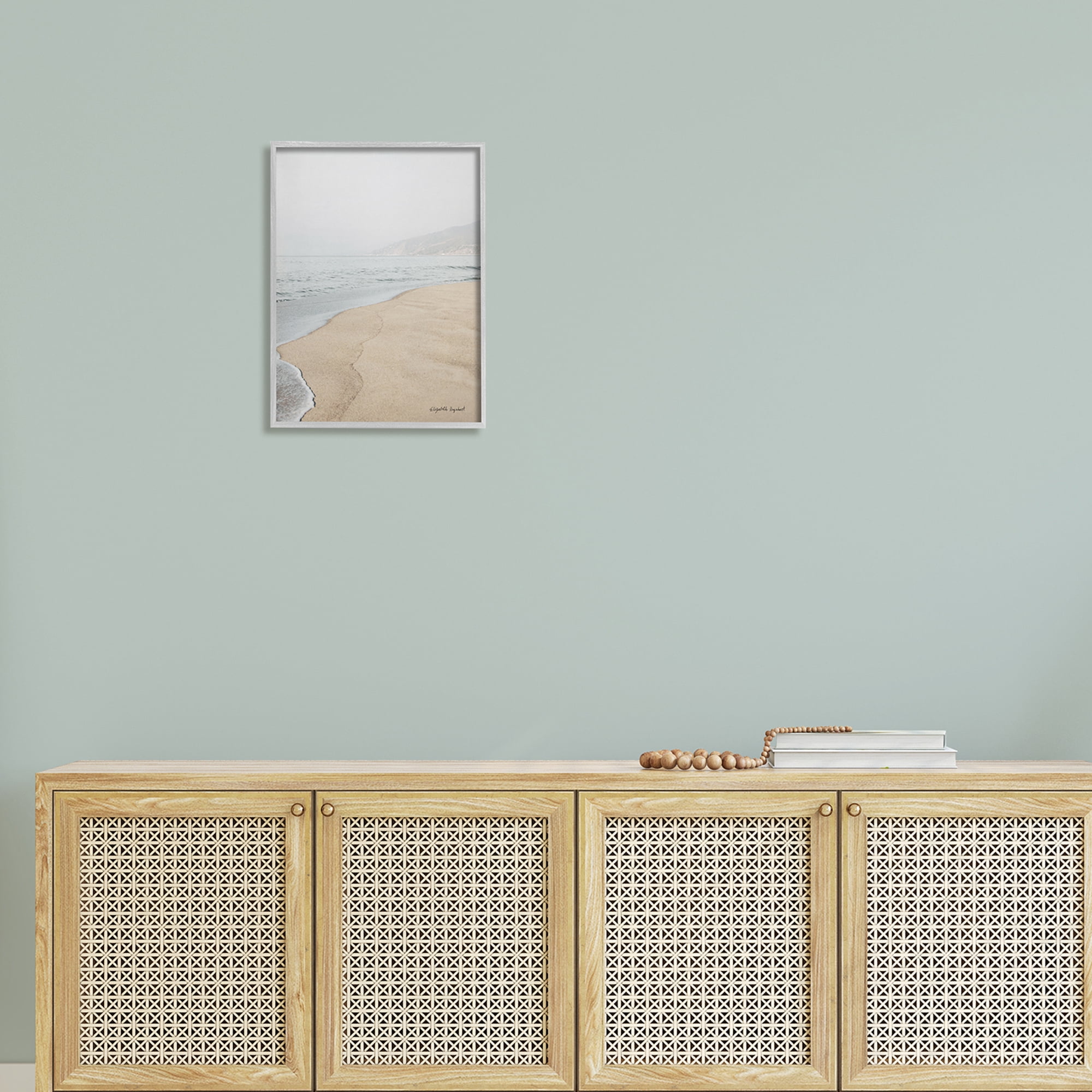 Stupell Industries Foggy Sky Beach Shoreline Landscape Illustration, 16 x 20, Design by Elizabeth Urquhart