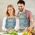 thumbnail image 5 of Blue and Orange Floral Boho Pattern Apron-Garden Aprons for Women with Pockets-Cotton Linen Waterproof Kitchen Cooking Gardening Aprons Adjustable for Kitchen,Cooking,BBQ and Salon 33x27 Inch, 5 of 7