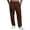 Brown, variant on Smsaxvxz Mens Cotton Linen Pants Casual Lightweight Breathable Elastic Waist Drawstring Summer Beach Pants with Pockets Brown XL